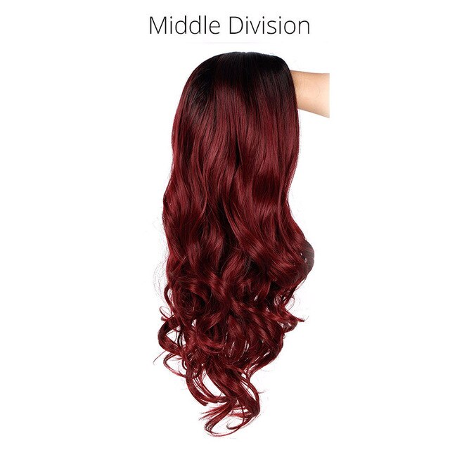 I's a wig Ombre Brown Wig Long Wavy Synthetic Wigs for Women Blonde Gray White Black Red Wig Glueless Hair can be Cosplay: R2-118-39A