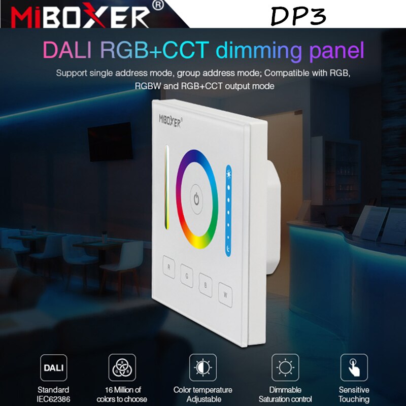 Miboxer  dp3 dali 86 rgb cct dimming panel berøringspanel lysstyrke smart ledet mørkere kontrolleren til ledet stripe: misligholde tittel