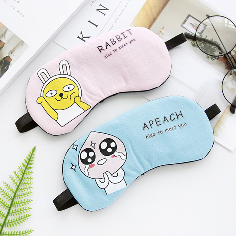 1PCS Korean Version Cartoon Personality Sleep Eye Mask Sleep Shading Breathable Men And Women Ice Bag Compress Desk Set