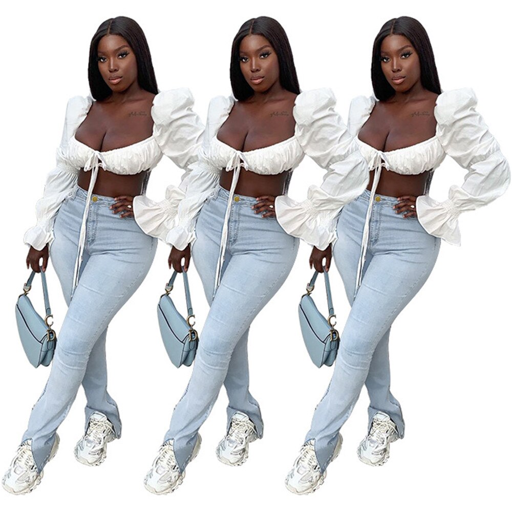 Fente rétro jean dames jean dames décontracté taille moyenne jean stretch mince dames jean simple crayon pantalon