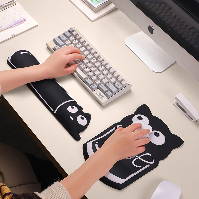 Muismat Toetsenbord Polssteun Traagschuim Siliconen Ergonomische muismat voor Desktop Kantoor Computer Laptop Polssteun: orange