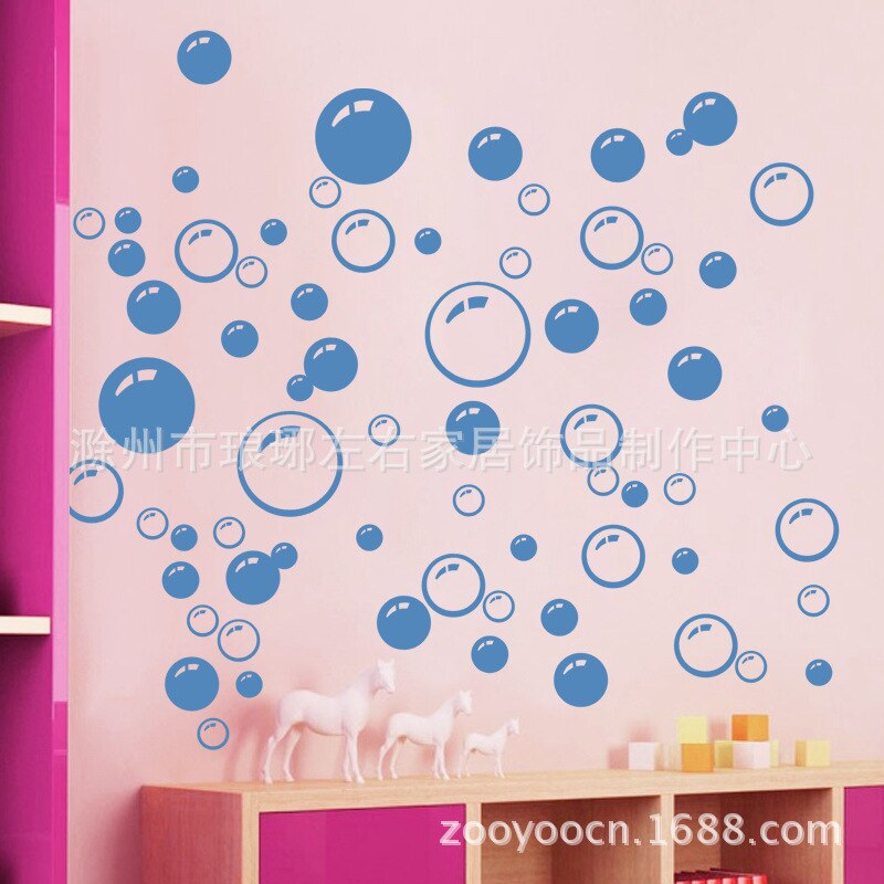 Modern Circle Bubble Pattern Bathroom Products Wall Stickers Home Decor Waterproof Wallpaper Blue Freen Orange White 21*42CM: HM070101