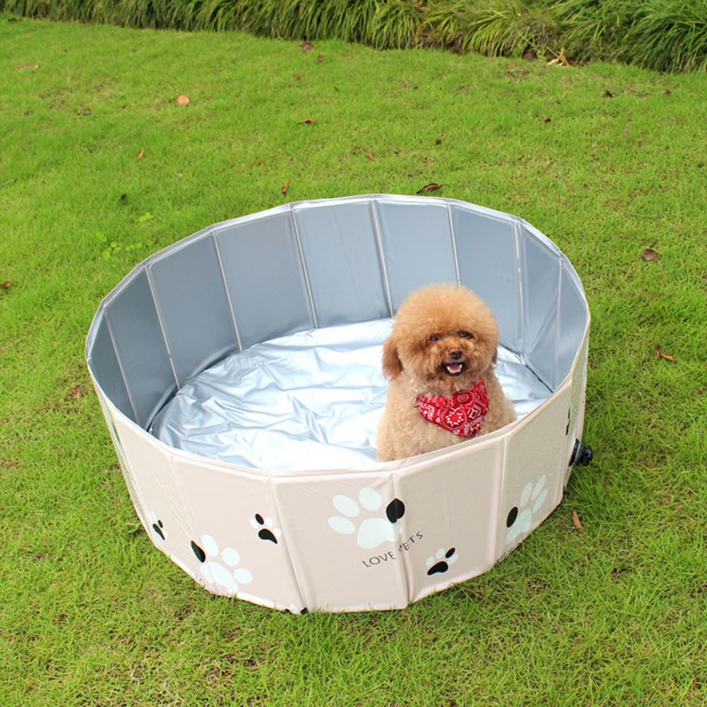 Vasca da bagno pieghevole in PVC resistente vasca da bagno pieghevole portatile per cani vasca da bagno inferiore in legno vasca da bagno stagno piscina per cani Baby Pet vasca da bagno giocattoli