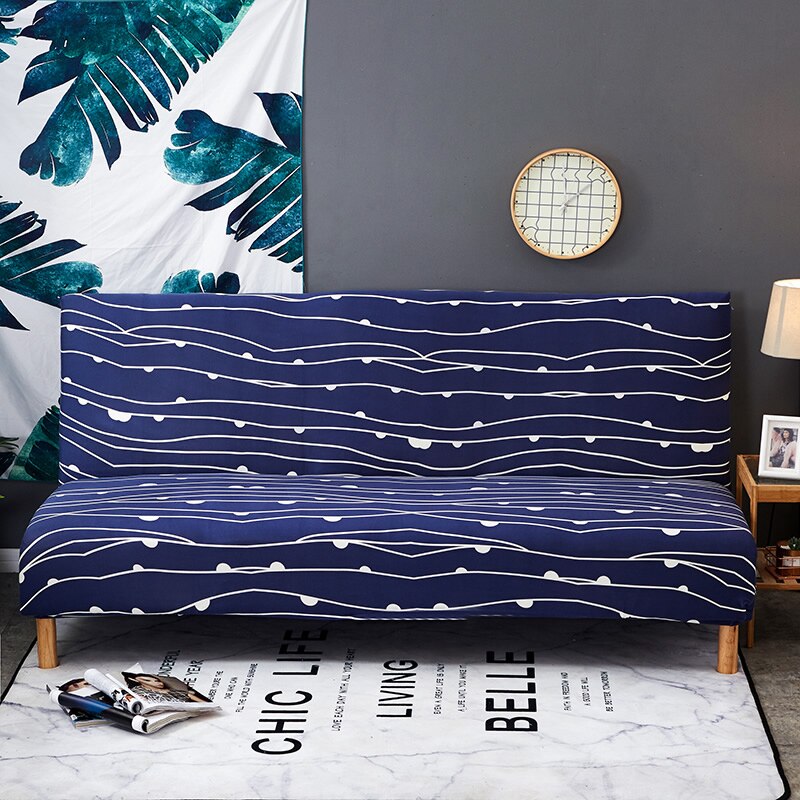 Längd 160-190cm bäddsoffa överdrag utan armstöd fällbart överdrag stretch överdrag billiga sofföverdrag elastiskt spandex överdrag: K6006
