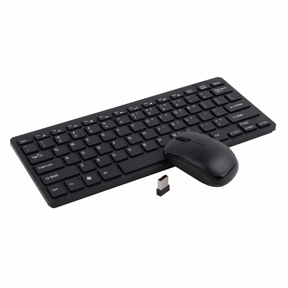 Kemile 2.4 ghz mini draadloos toetsenbord en optische muis combo zwart/wit voor samsung smart tv desktop pc laptop toetsenbord muis