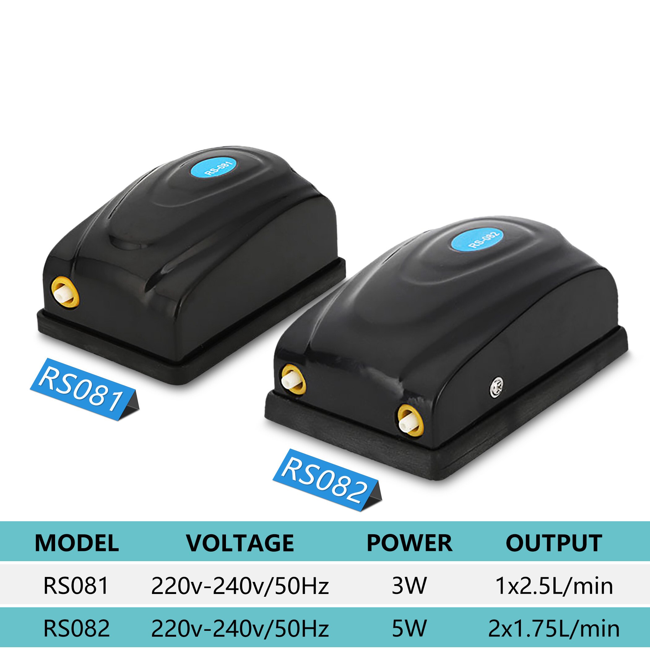 220V Small Quiet Aquarium Air Pumps Kit Fish Tank Oxygen Bubbler with Air Stones Tube Check Valves Airflow - RS1