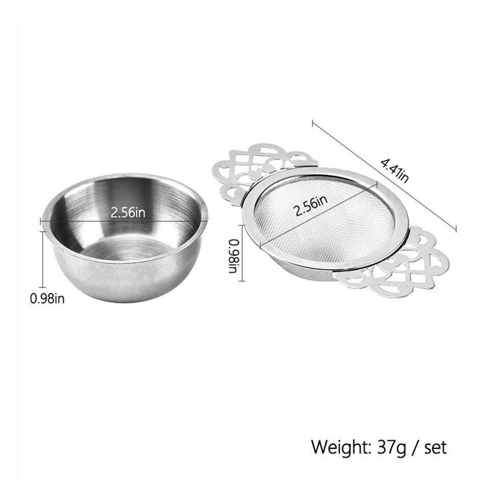 Herbruikbare Roestvrij Staal Theezeefje Met Druppelen Kom Theezeefje Theepot Tea Leaf Spice Filter Drinkware Mesh Thee Zetgroep Filte