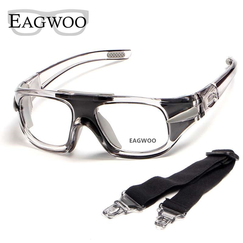 Eagwoo voksen udendørs sport basketball fodbold briller volleyball tennis beskyttelsesbriller aftagelig tempel recept linser brugbar