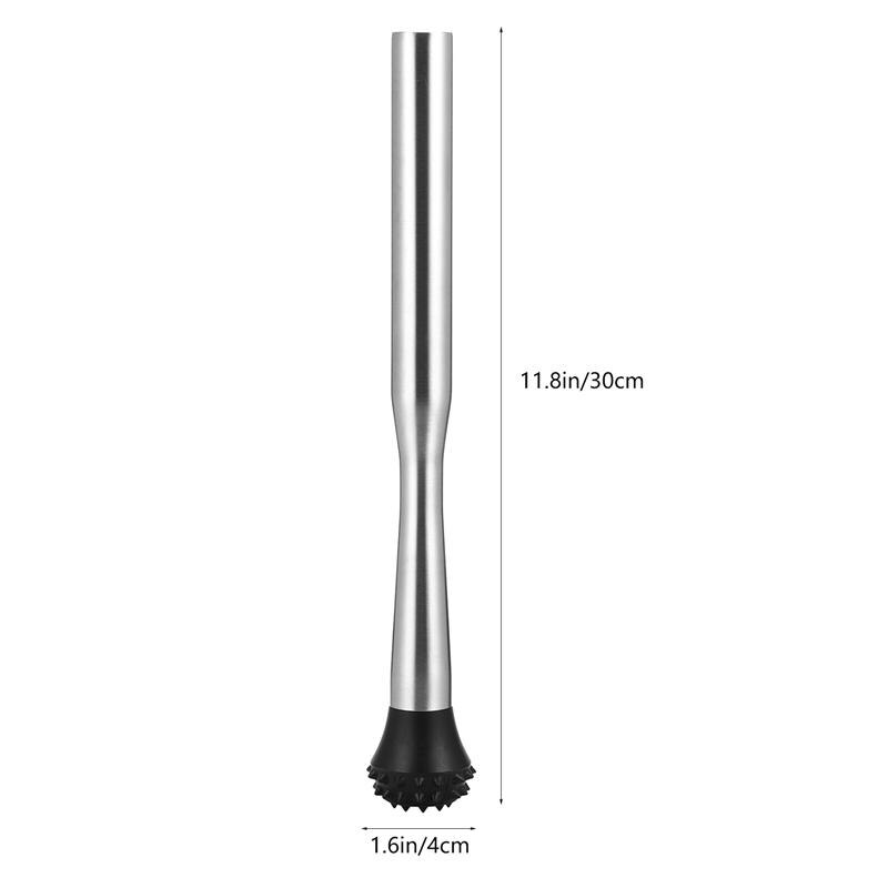 Agitador de cóctel de acero inoxidable, varilla agitadora, palo de paleta, mezclador de bebidas de fruta, martillo de trituración, herramienta de barra de hielo