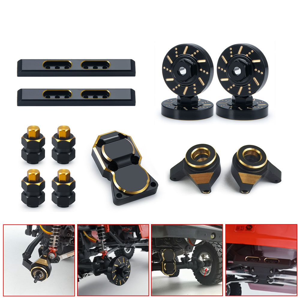 MIBIDAO-cubierta diferencial de latón, nudillo de dirección, adaptador hexagonal, acoplador de peso para Axial SCX24 1/24 RC, piezas de mejora de coche, accesorios