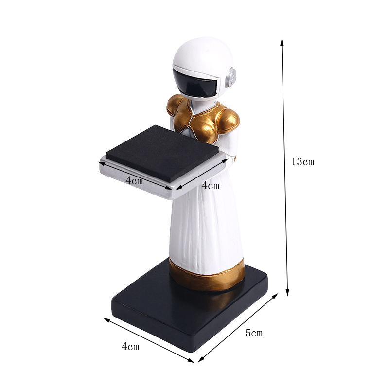 soporte de reloj astronauta ama de llaves sirviente soporte de exhibición de reloj Robot oso Polar reloj estante de exhibición de almacenamiento de joyería: Gris