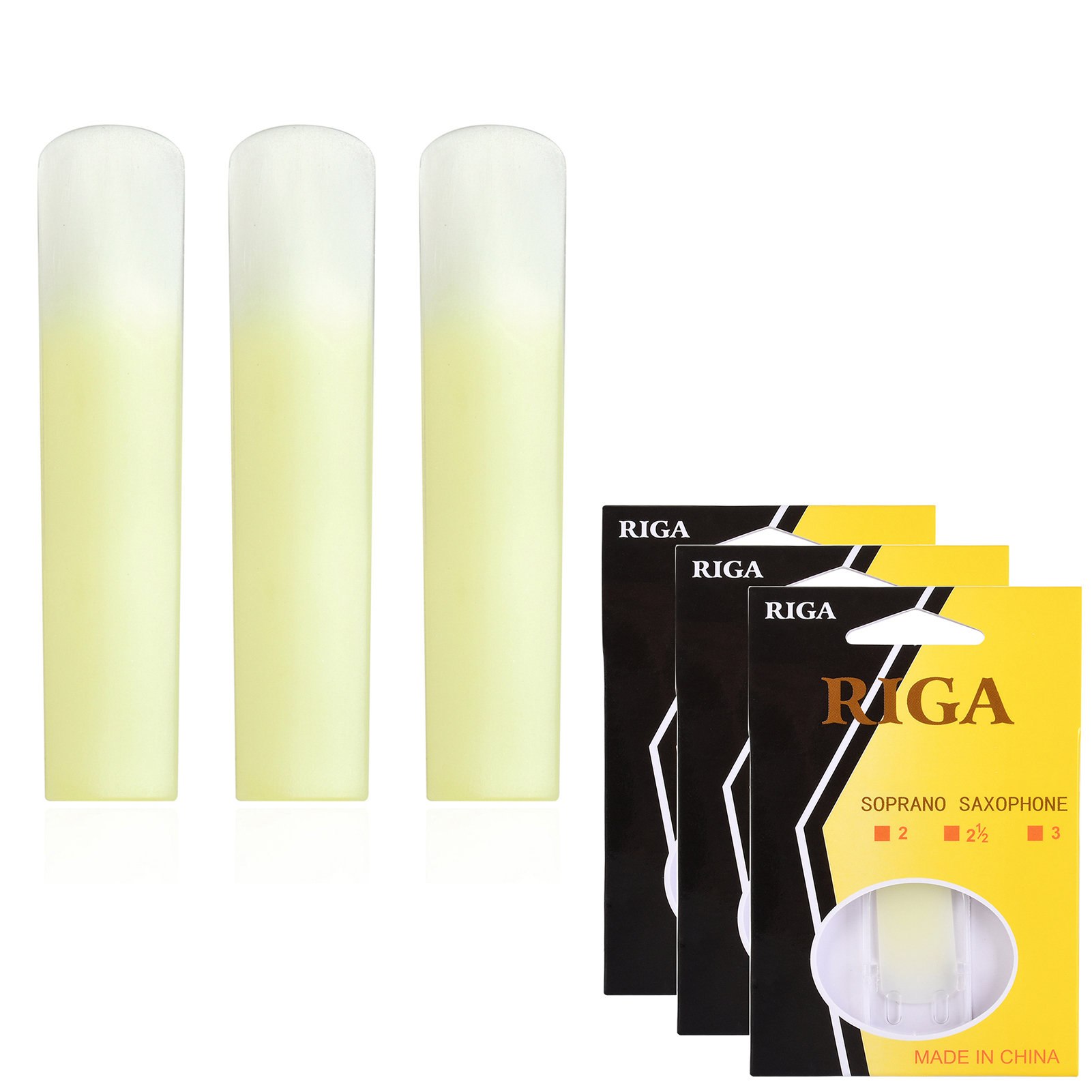 Riga 3Pcs Sopraansaxofoon Hars Reed Sax Hars Riet Saxofoon Accessoires Sterkte 2.0