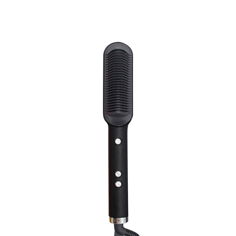 Weibliche Keramik Curler Gerade Kamm Multifunktions Bart Haarglätter Styler Männer Wärme Curling Elektrische Haar Pinsel: AU Stecker / black