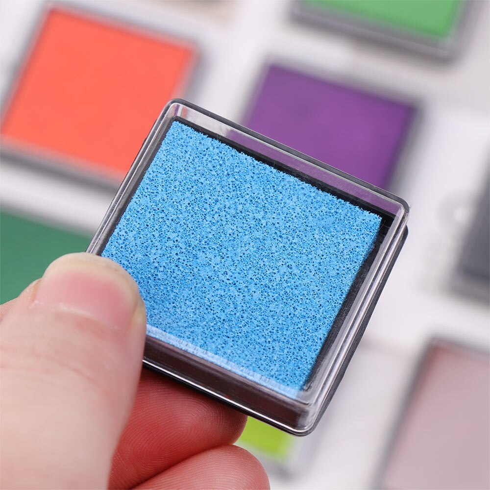 1PC Colorful Ink Pad Printing Oil Stamp Pads Fingerprint Square Inkpad Sponge Scrapbooking Drawing Toys DIY Office School Supply