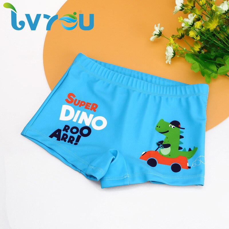 Bebê crianças nadar tronco da criança menino verão dos desenhos animados impresso roupa de banho crianças calções de natação praia terno: Lake Blue / M(12-17KG)