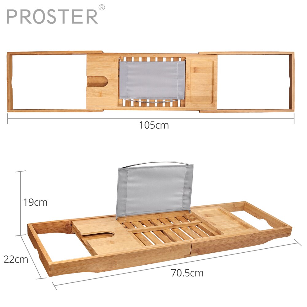 Proster Bambus Badewanne Gestell Luxus Einstellbare Bequemer Holz Bambus Badewanne Brücke Caddie Tablett Gestell