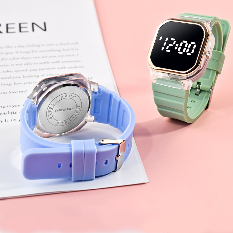Led elektronisk digital gummiklokke for kvinner tilfeldig enkel silikon dameklokke herre montre femme zegarek damski