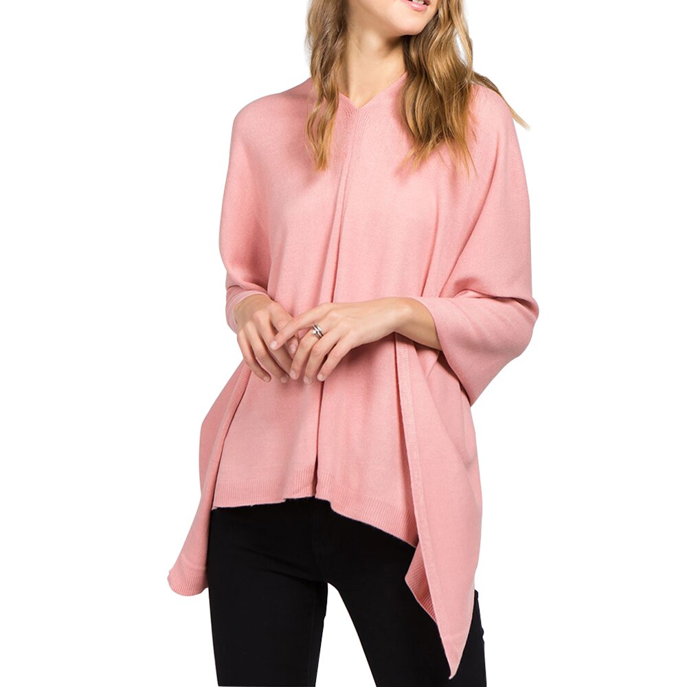 polyvalent châle couleur unie infini écharpe châles multi-fonction pull pull grande taille personnes anniversaire: Rose