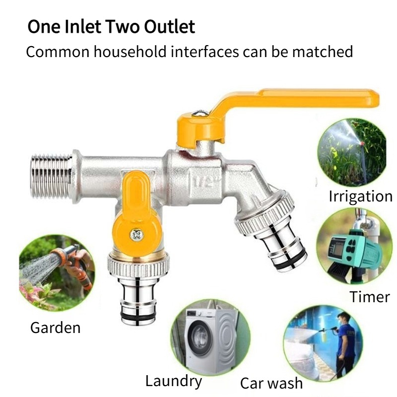 Outils de jardin robinet d'eau en laiton 1/2 "extérieur et intérieur utilisé levier marche/arrêt facile poignée robinets d'alimentation d'arrosage robinet à tournant sphérique