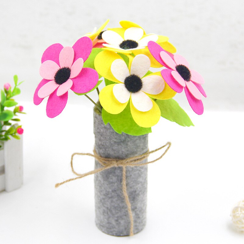 DIY Manual Mother's Day Potted Plants Bouquet Simulation Manual Homemade Fabric Bouquet Material Kit Learning Craft Toy: 5-WCBF