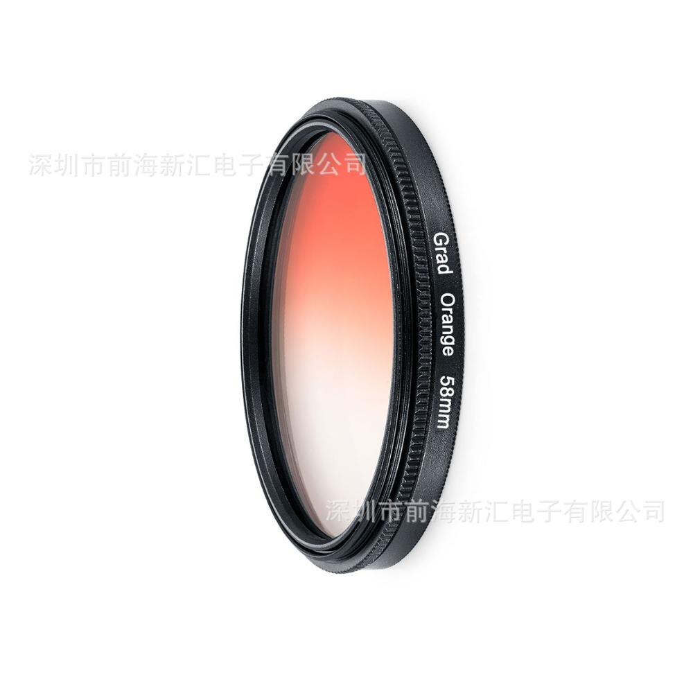 UV CPL FLD Ster ND2 ND4 ND8 Geleidelijke Kleur Filter Lens Hood Cap Cleaning Pen voor Panasonic Lumix DC FZ80 FZ82 FZ83 FZ85 Camera: Gradual Orange