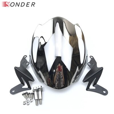 For Ducati Smoke Motor Windshield Windscreen With adjustable bracket Wind Screen Monster 695 696 795 796 1200 848 1098 1100s: Chrome