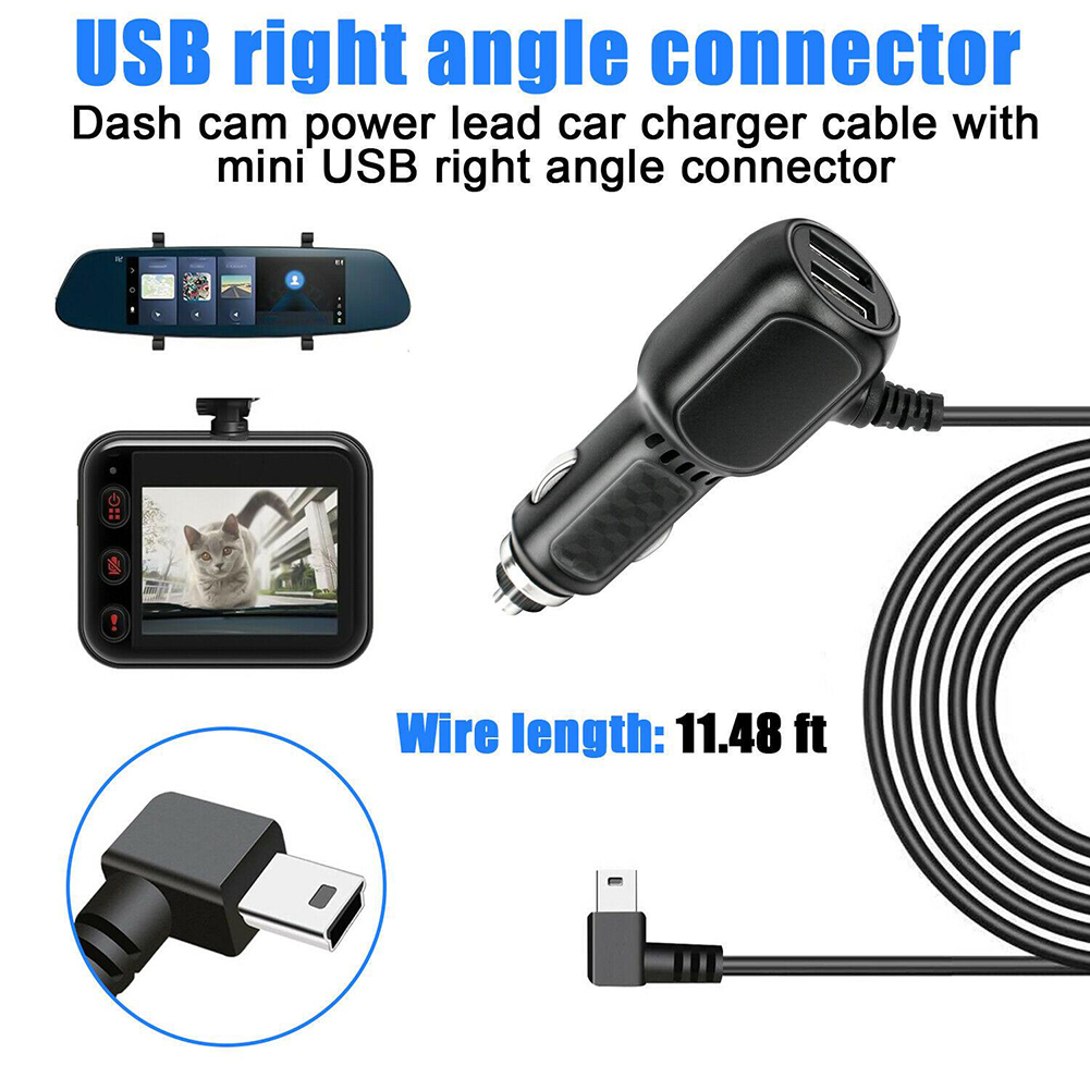 3- tipos de cabo de carregamento dash cam carregador de carro mini cabo usb micro usb fonte de alimentação 12-24v carregador de carro para câmera dvr gps: BRANCO
