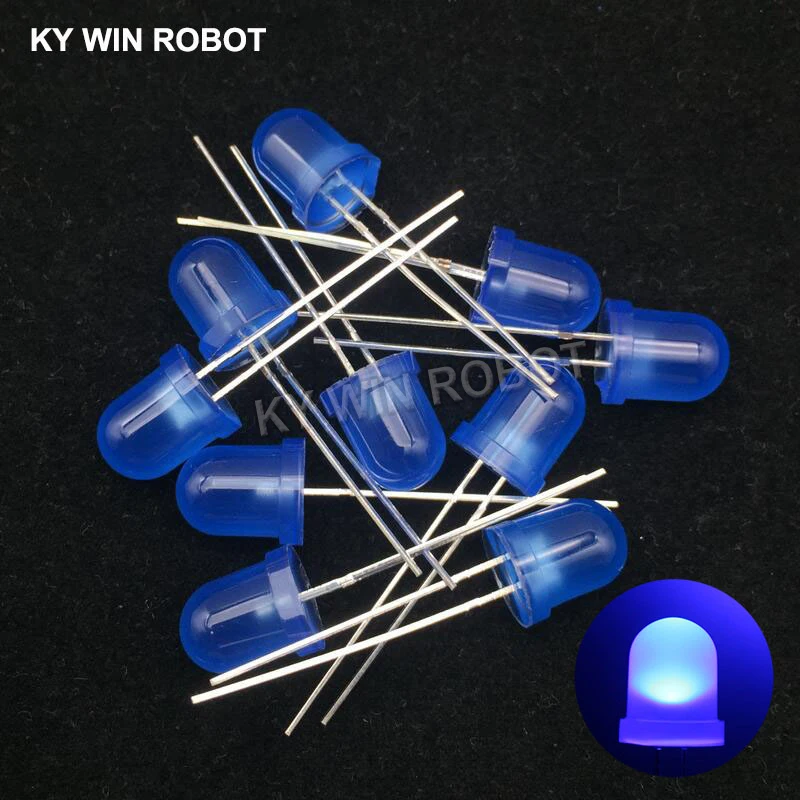 10 Uds. Kit surtido de luces de diodo LED de 8mm juego de LED DIY blanco amarillo rojo verde azul kit de bricolaje electrónico diodo emisor: Azul