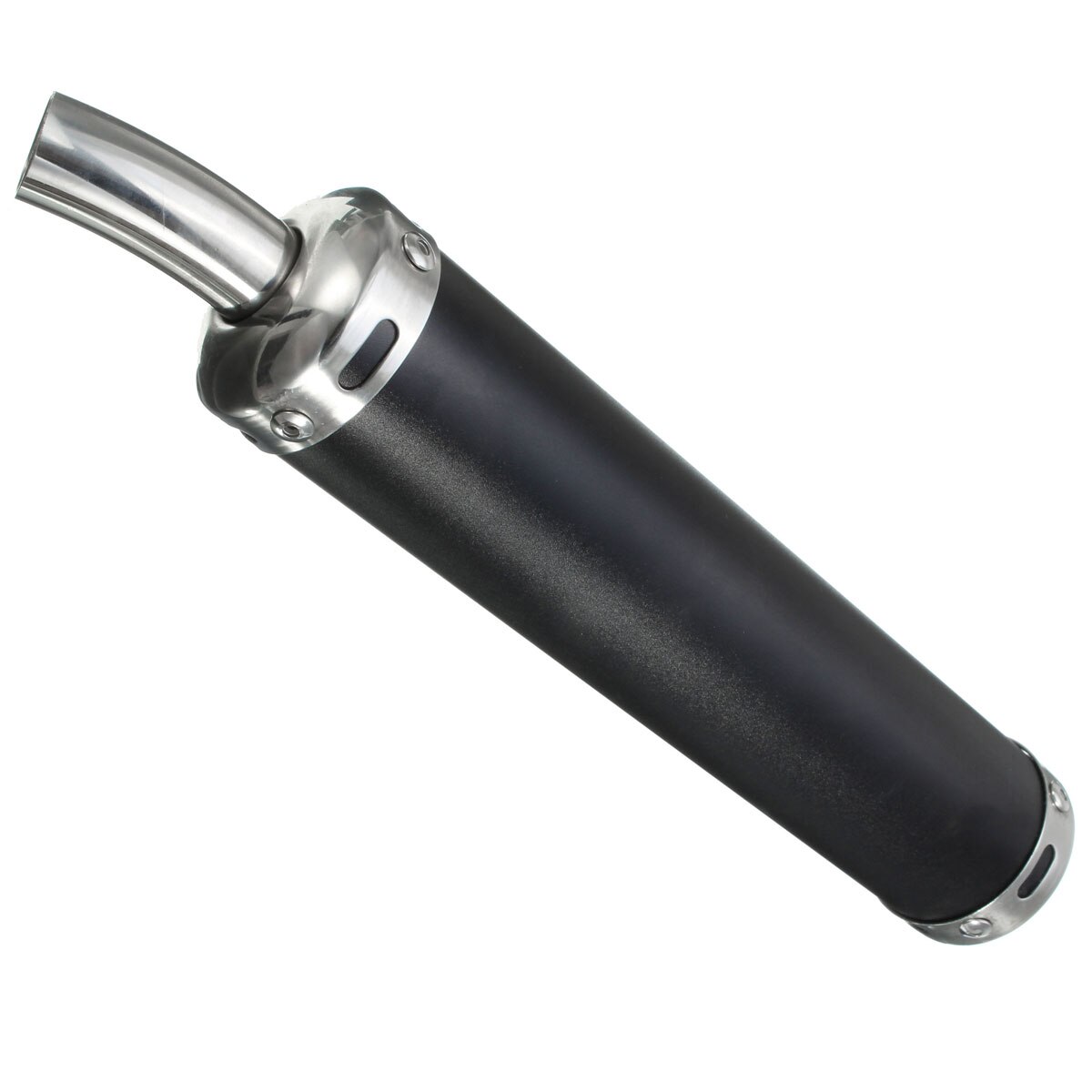 Universal Motorcycle Exhaust Pipe Muffler Cafe Racer Exhaust Muffler Pipe with Sliding Bracket Matte Black Silver Exhaust System