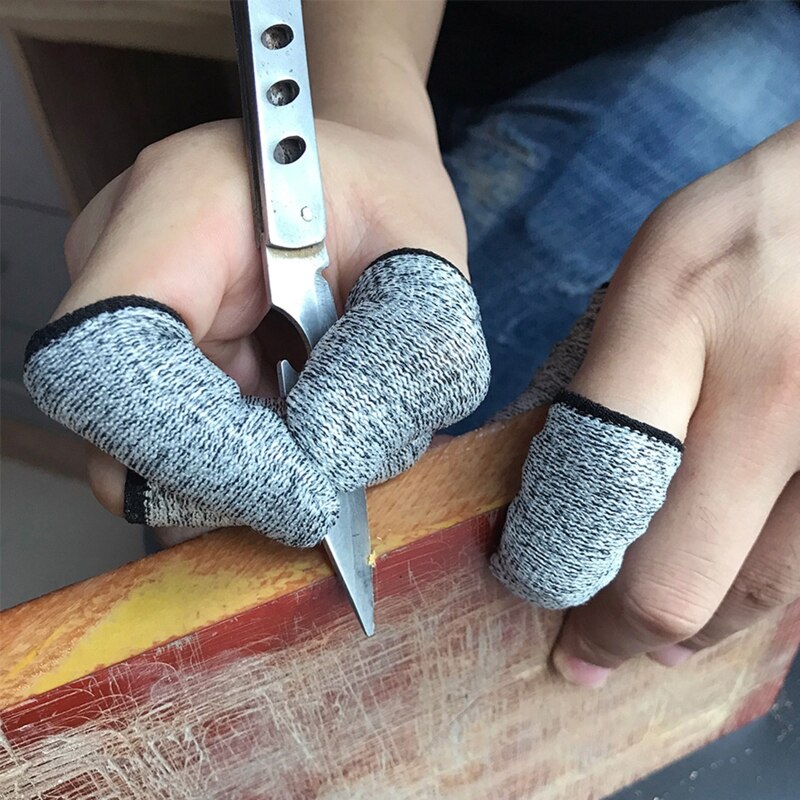 10 stk fingersenger tommelbeskytter anti-kuttet fingertupp fingerhylse fleksibel motstandsdyktig beskyttelse fingersenger for arbeid gjør det selv
