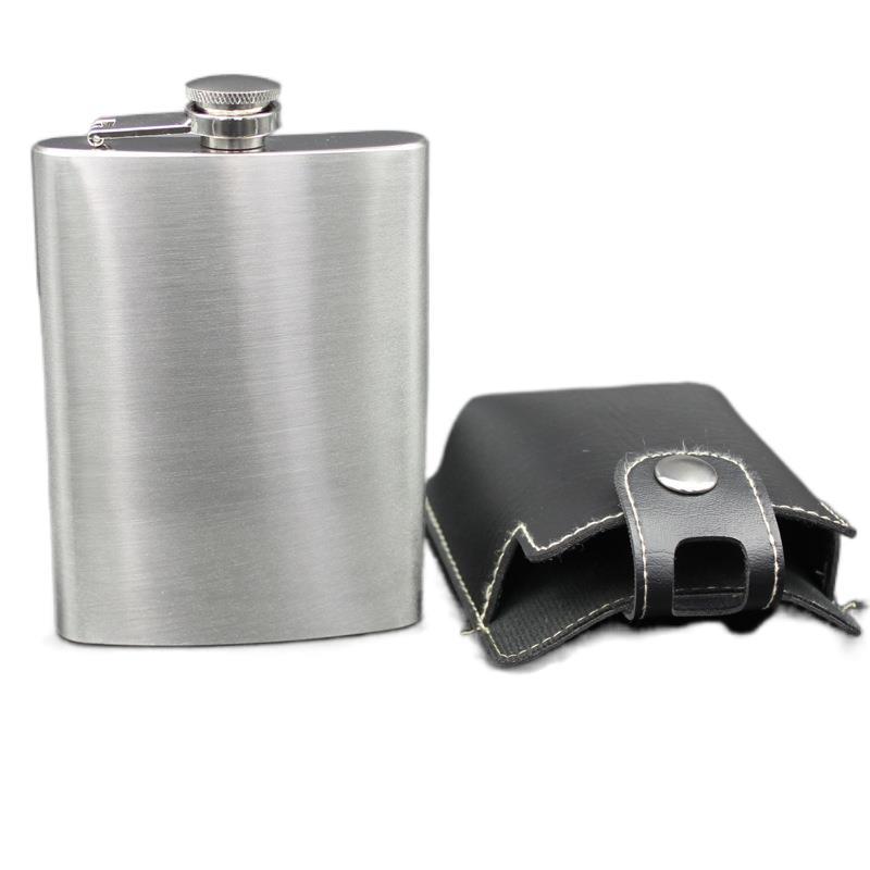 8OZ Wein Whiskey Topf Flasche Hüfte Flaschen rostfrei Stahl Krug Trinker Alkohol Leder Startseite tragbar draussen Drinkware
