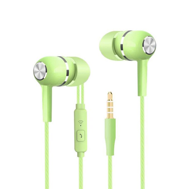 Factory Direct Sales in-Ear Wired Headset Universal Apple Android Mobile Phone Headset Microphone Foreign Trade Supply Cross-Bor: Green