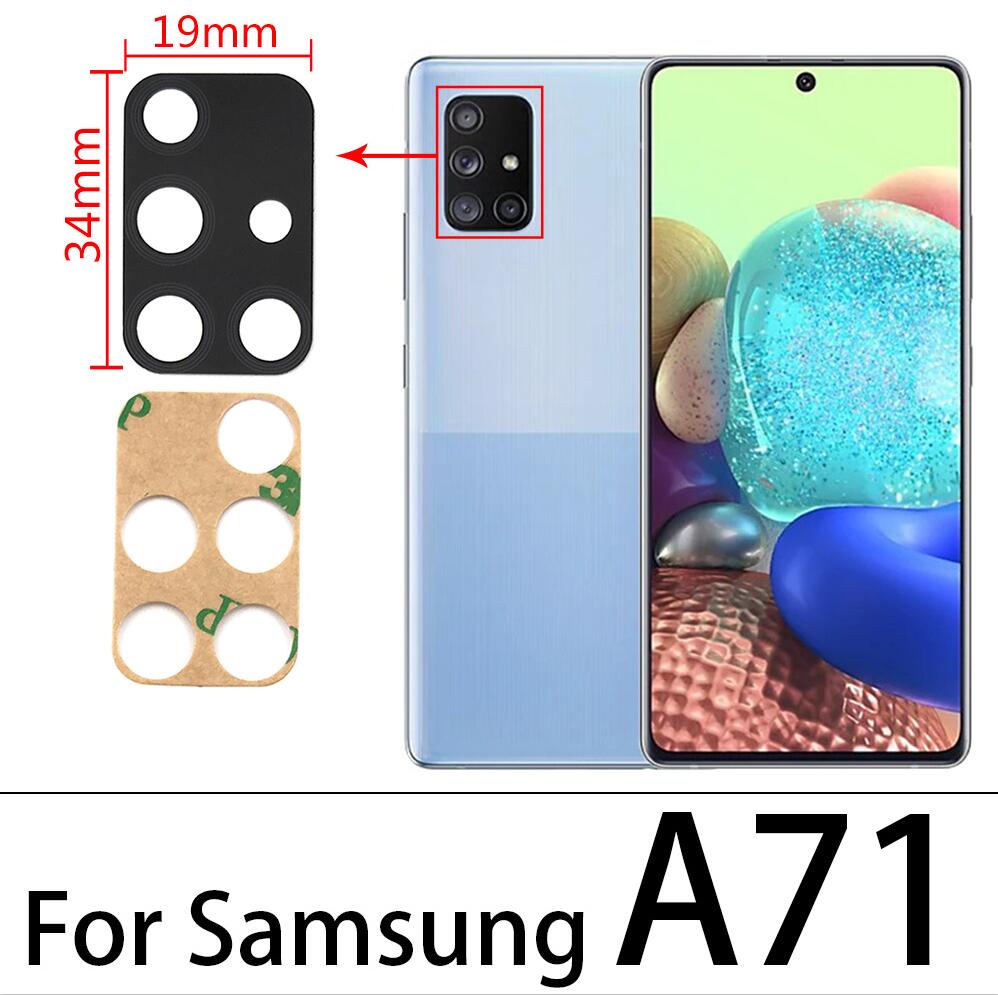 10 sztuk powrót szkło obiektywu aparatu z Ahesive dla Samsung A51 A21S A30S A50S A70S A31 A41 A71 M21 M31 S20 Plus Ultra fe uwaga 10Lite: A71