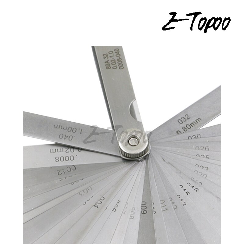 32pcs/lot Blade Metric Feeler Gauge Filler Thinner Measurement Tool 0.02-1.00mm