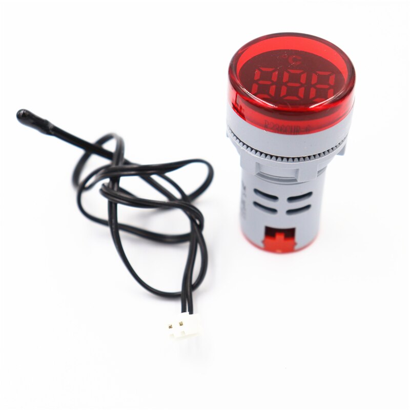 Mini LED digital thermometer 22mm digital display temperature indicator -20-200degrees AC20-380V: red