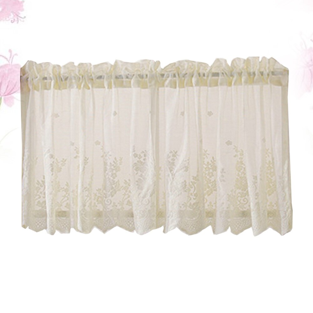 1Pc Korte Gordijn Decoratieve Geventileerde Half Gordijn Gordijn Voor Balkon Keuken: Beige / Size 3