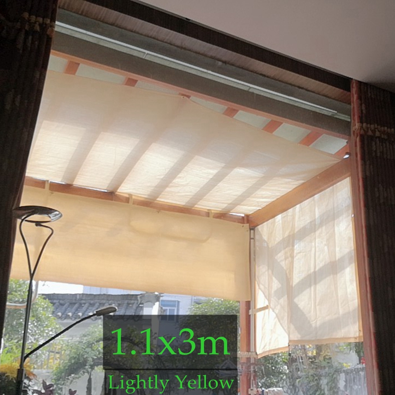 Thick 96% Sun Shade Rate Sunshade Net Lightly Yellow Window Net Window Awning Shade Sail Awning Anti-UV Garden Yard Shade: Yellow A  1.1x3