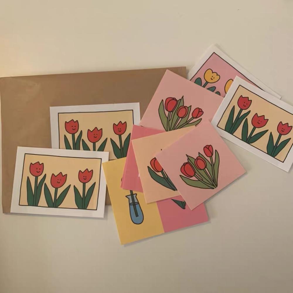 3 typer tulipan blomsterserie klistremerker diy scrapbooking album dagbok mobil datamaskin forsegling glad plan dekorasjons klistremerker