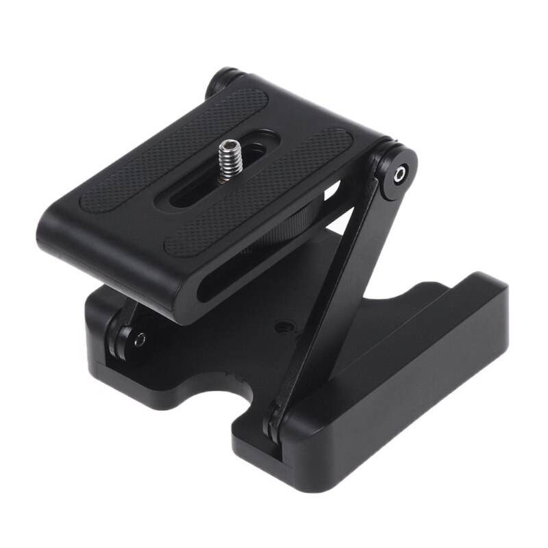 OOTDTY Z Flex Tilt Tripod Head Aluminum Alloy Folding Z Tilt Head Quick Release Plate Stand Mount Spirit Level For Phones Camera
