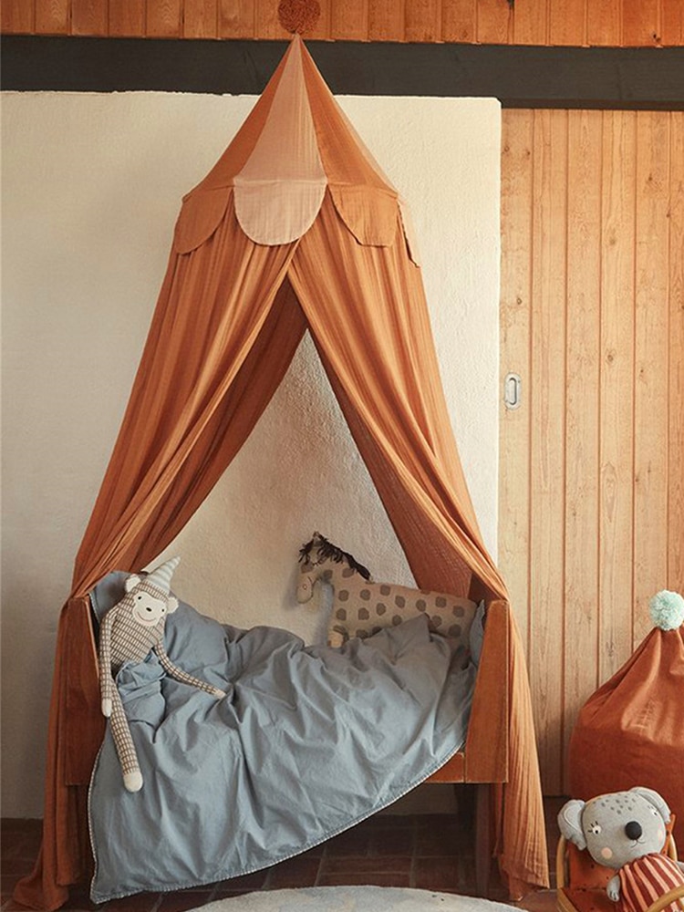 nordisch Hängen Kuppel Moskito Netz Chiffon Krippe Baldachin Vorhang freundlicher Zelt Baby Chiffon Decke Bett Vorhang