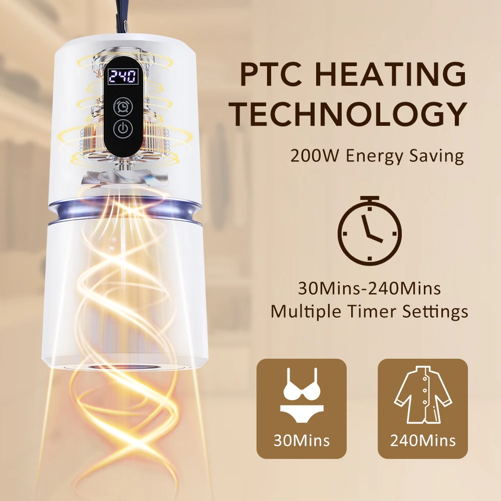 Bærbar tørketrommel liten stille klær hurtigtørkende maskin justerbar timer mini vaskemaskin sammenleggbar tørkemaskin