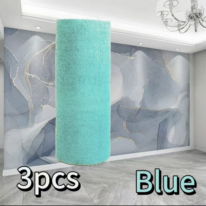 Reusable Cleaning Wipe Household Kitchen Cloth Microfiber Towel Rolls Dish Rags Wash Paper Towel Replacement 1 Roll of 20 Sheets: black