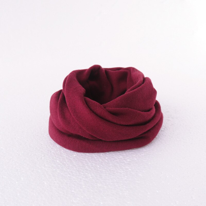 Bebis halsduk höst vår barn pojkar flickor stickad halsduk småbarn varma accessoarer unisex barn bomull röd rosa blå hals klädsel: Vin, röd