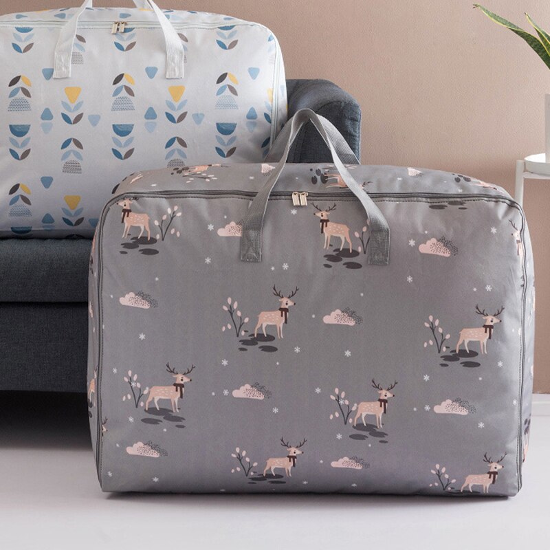 Sacs de rangement pliables pour vêtements, couverture imprimée, sacs de rangement pliables pour couettes, couettes, sacs anti-poussière, placard de voyage, organisateur résistant à l'humidité
