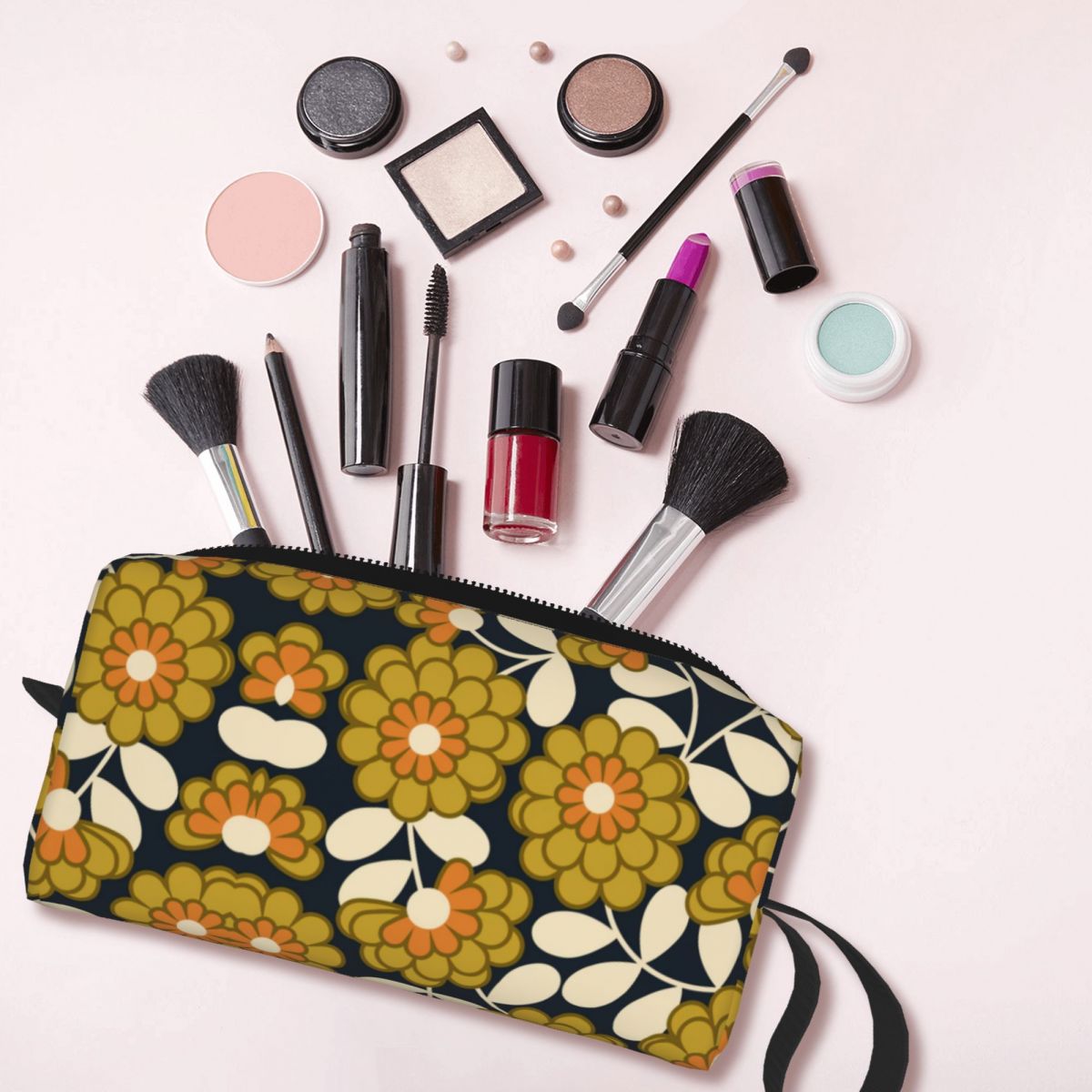 Custom Cute Home Orla Kiely Travel Toiletry Bag for Women Cosmetic Makeup Bag Beauty Storage Bags Dopp Kit Case Box