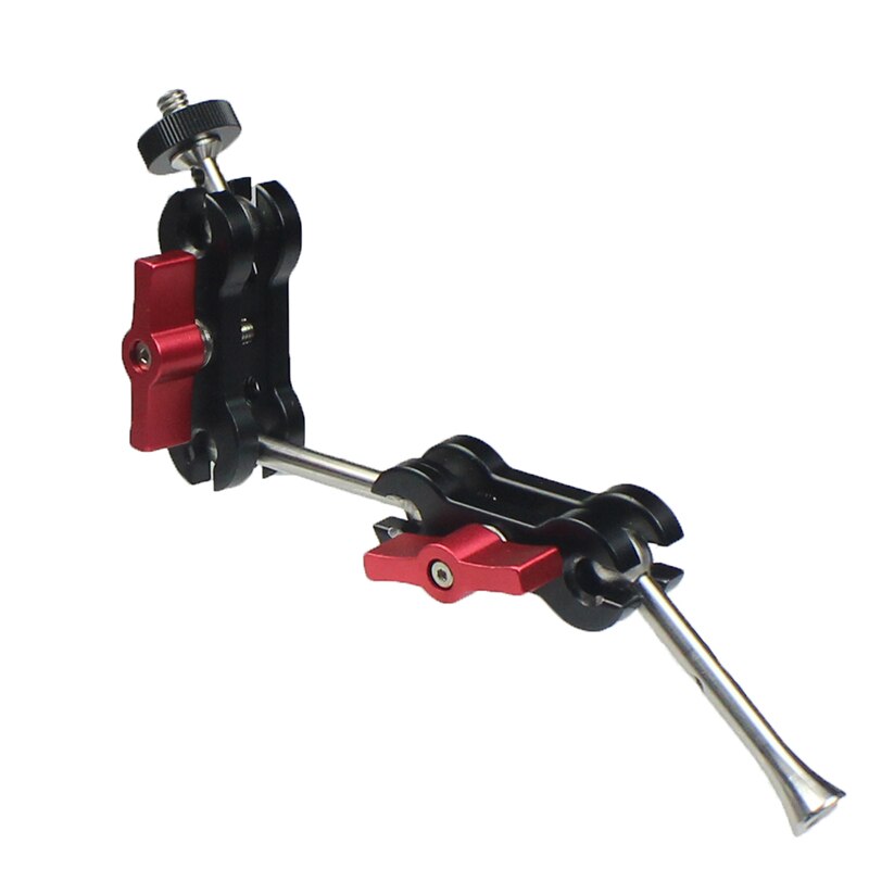 Magic Arm Camera Mount Met Dual Balhoofd 1/4 "Schroef Voor Dslr Camera Monitor Led Licht, Flash Lichten, lcd Monitor, Camera Kooi