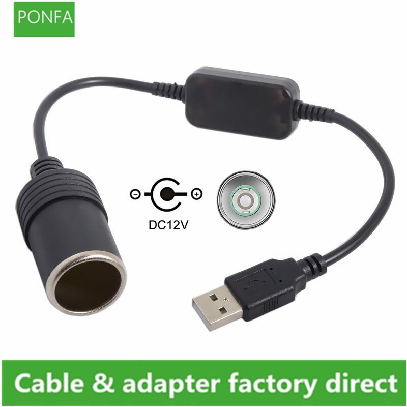 USB 5 V Naar DC 12 V Car Charger Socket Converter Adapter Auto Interieur Accessoires 30 cm/0.3 m
