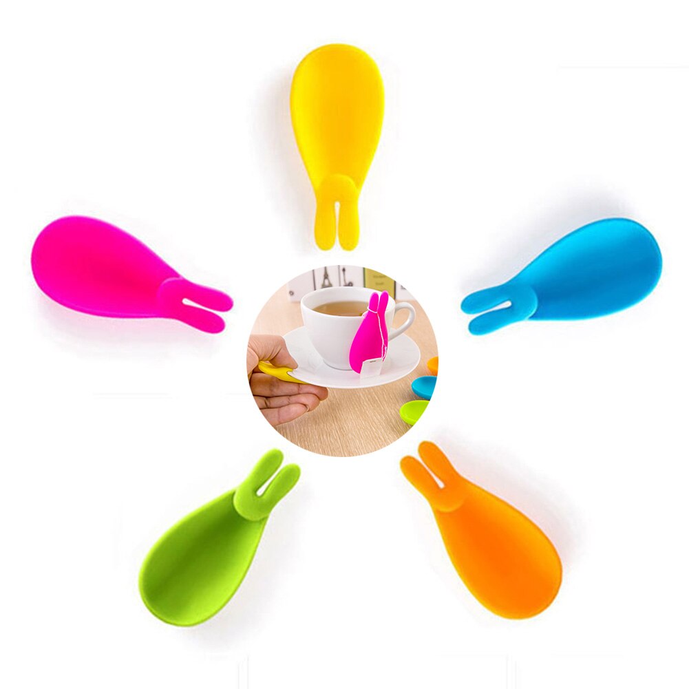 Tea Infuser Lovely Cute Tea Bag Holder Chopstick Support Spoon Rest Silicone Mug/cup Clip Reusable Multifunctional Home Supplies
