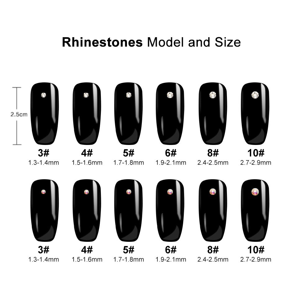 Kristall nail art dekorationer glas strass nagel strass nagel konst strass ädelstenar stenar för naglar tillbehör  tz1002