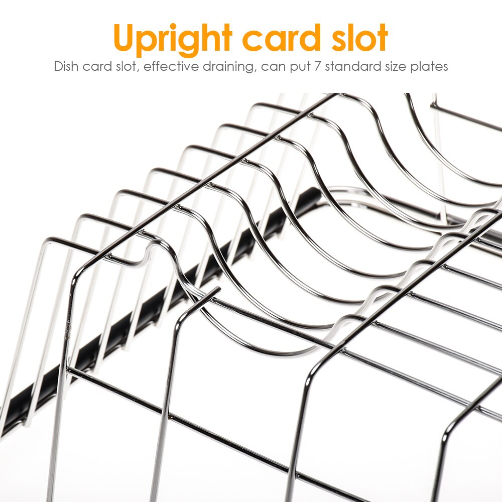 Justerbar over vask opvask tørrestativ rustfrit stål køkken opbevaring kurv afløbsholder frugt rustfast skål fad glas stativ